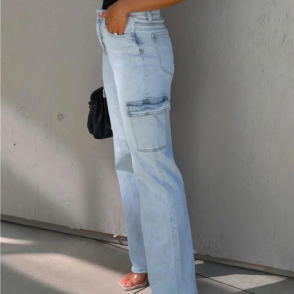 VICI Dolls Derossi 90S High Rise Cargo Jeans NWT 27 29 - Picture 3 of 8